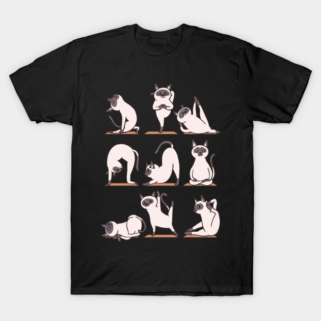 Siamese Cat Yoga T-Shirt by huebucket